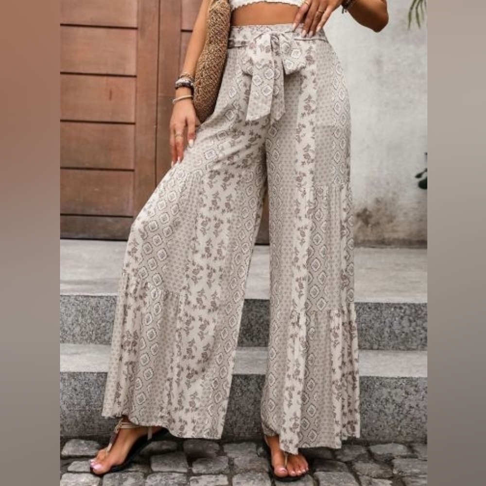 Baltic Born Women’s High Waist Boho Print Wide Leg Pants Size M - Picture 8 of 14